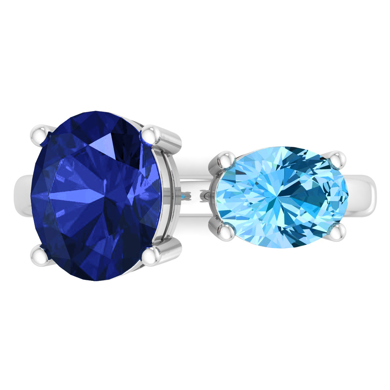 Martha Stewart 3 3/4ctw. Sapphire & Blue Topaz Two Stone Ring In Sterling Silver image number null